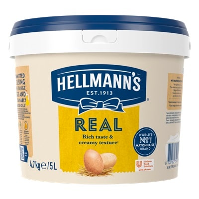 HELLMANN'S Real Majonéz 5 l - A Hellmann's Real Majonézben az autentikus íz a kiváló minőséggel társul egymással.