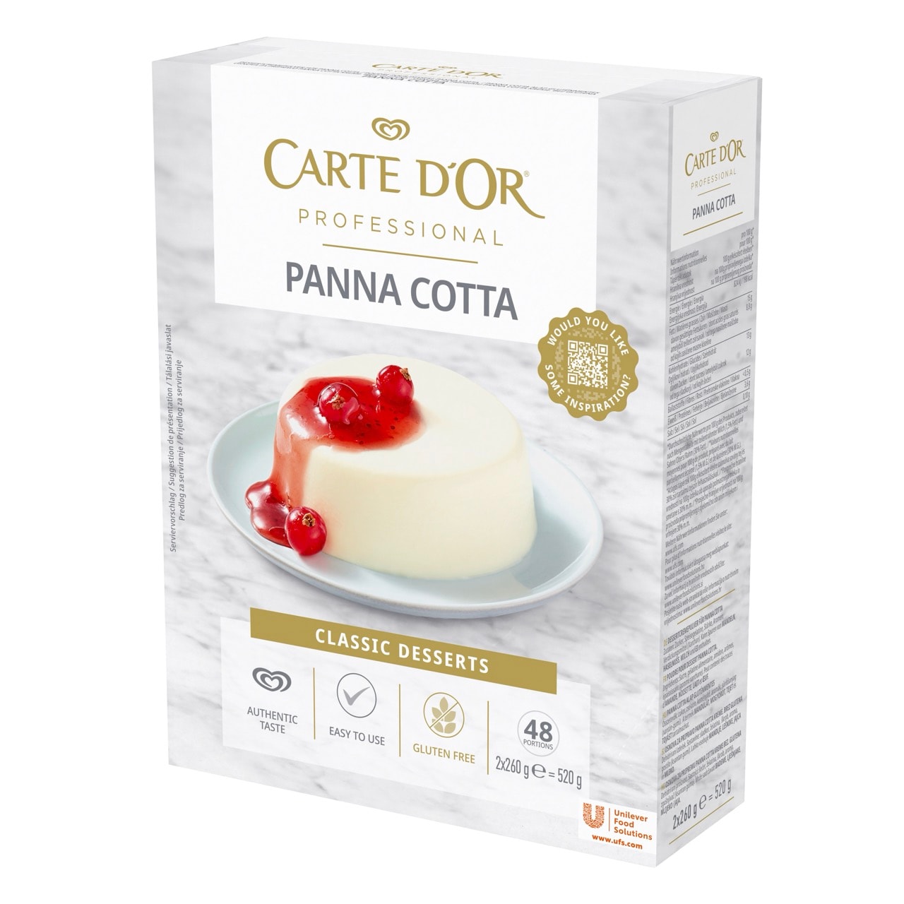 CARTE d'OR Pannacotta 0,52 kg - A vendégek nagyra értékelik, ha kedvenc desszertjeiket kreatív módon tálalják számukra.